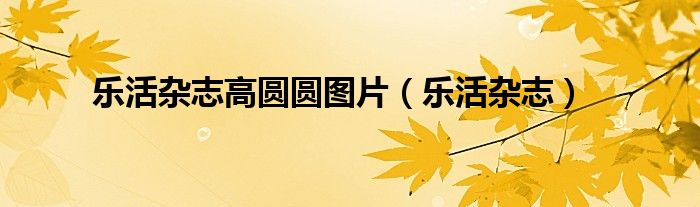 樂活雜志高圓圓圖片（樂活雜志）