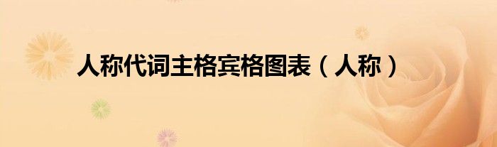 人稱代詞主格賓格圖表（人稱）