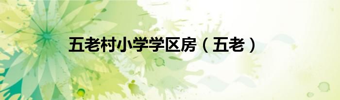 五老村小學(xué)學(xué)區(qū)房（五老）