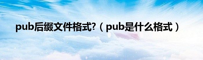 pub后綴文件格式?（pub是什么格式）