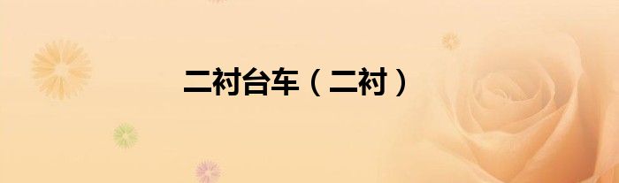 二襯臺(tái)車（二襯）