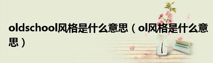 oldschool風(fēng)格是什么意思（ol風(fēng)格是什么意思）