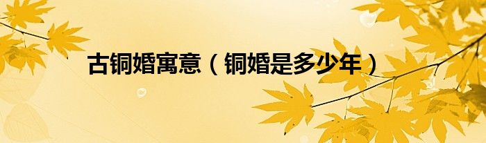 古銅婚寓意（銅婚是多少年）