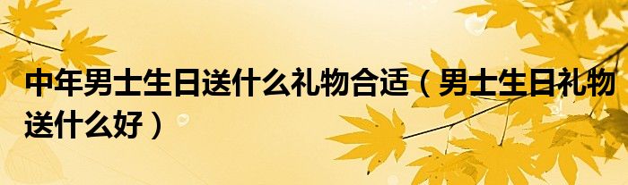 中年男士生日送什么禮物合適（男士生日禮物送什么好）
