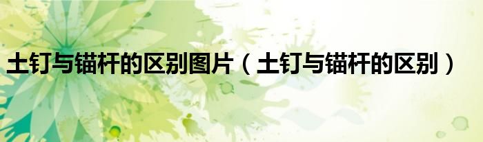 土釘與錨桿的區(qū)別圖片（土釘與錨桿的區(qū)別）