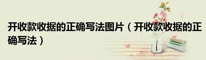 開收款收據(jù)的正確寫法圖片（開收款收據(jù)的正確寫法）