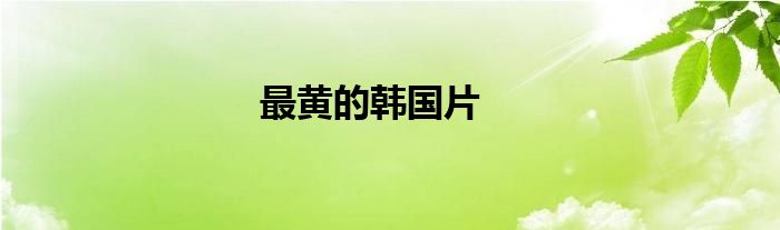 最黃的韓國(guó)片