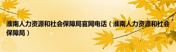 淮南人力資源和社會(huì)保障局官網(wǎng)電話（淮南人力資源和社會(huì)保障局）