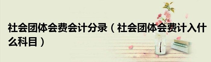 社會團體會費會計分錄（社會團體會費計入什么科目）