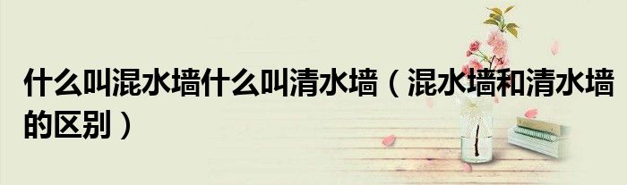什么叫混水墻什么叫清水墻（混水墻和清水墻的區(qū)別）