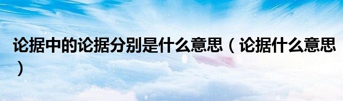 論據(jù)中的論據(jù)分別是什么意思（論據(jù)什么意思）