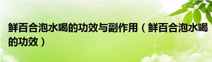 鮮百合泡水喝的功效與副作用（鮮百合泡水喝的功效）