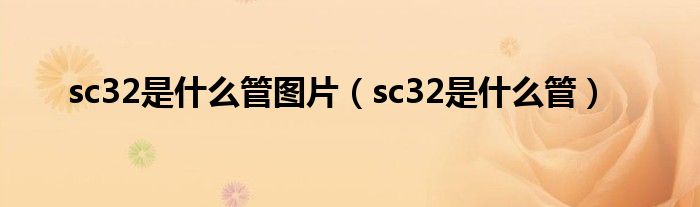 sc32是什么管圖片（sc32是什么管）