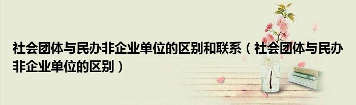 社會團體與民辦非企業(yè)單位的區(qū)別和聯(lián)系（社會團體與民辦非企業(yè)單位的區(qū)別）