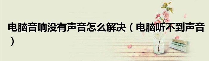 電腦音響沒(méi)有聲音怎么解決（電腦聽(tīng)不到聲音）