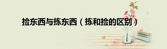 撿東西與揀東西（揀和撿的區(qū)別）