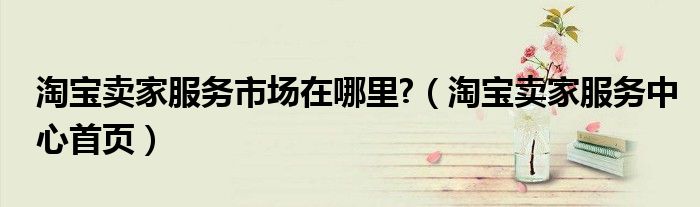 淘寶賣家服務(wù)市場在哪里?（淘寶賣家服務(wù)中心首頁）