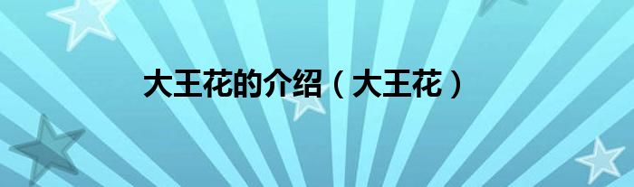大王花的介紹（大王花）