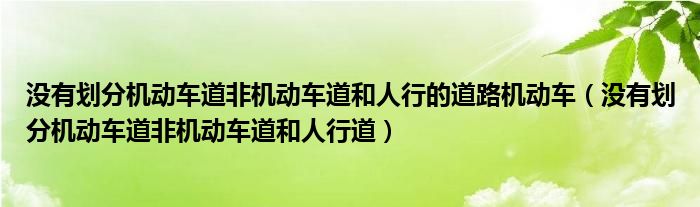 沒(méi)有劃分機(jī)動(dòng)車道非機(jī)動(dòng)車道和人行的道路機(jī)動(dòng)車（沒(méi)有劃分機(jī)動(dòng)車道非機(jī)動(dòng)車道和人行道）
