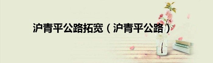 滬青平公路拓寬（滬青平公路）