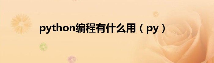 python編程有什么用（py）