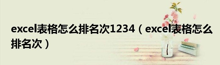 excel表格怎么排名次1234（excel表格怎么排名次）
