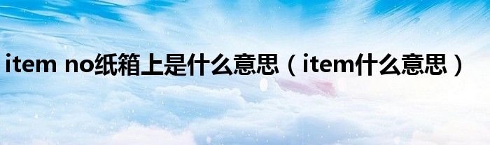 item no紙箱上是什么意思（item什么意思）