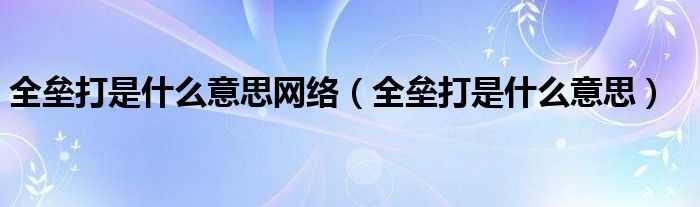 全壘打是什么意思網(wǎng)絡(luò)（全壘打是什么意思）