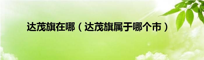 達(dá)茂旗在哪（達(dá)茂旗屬于哪個(gè)市）