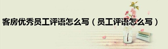 客房優(yōu)秀員工評語怎么寫（員工評語怎么寫）