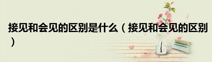 接見和會見的區(qū)別是什么（接見和會見的區(qū)別）