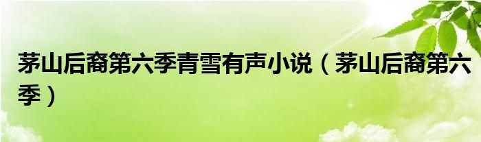 茅山后裔第六季青雪有聲小說（茅山后裔第六季）