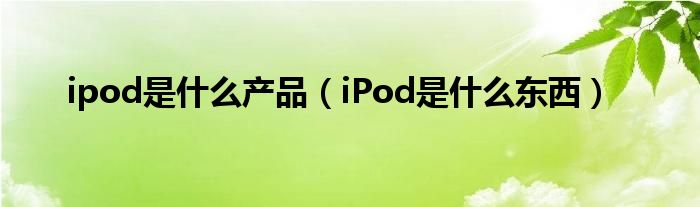 ipod是什么產(chǎn)品（iPod是什么東西）