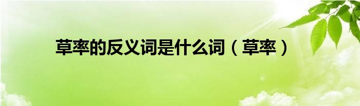 草率的反義詞是什么詞（草率）
