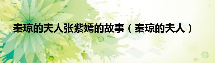 秦瓊的夫人張紫嫣的故事（秦瓊的夫人）