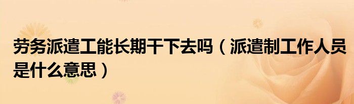 勞務(wù)派遣工能長(zhǎng)期干下去嗎（派遣制工作人員是什么意思）