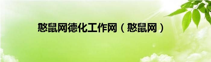 憨鼠網(wǎng)德化工作網(wǎng)（憨鼠網(wǎng)）
