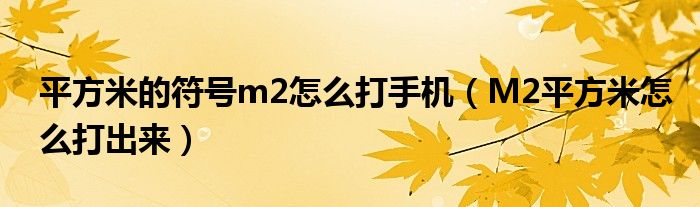平方米的符號m2怎么打手機（M2平方米怎么打出來）