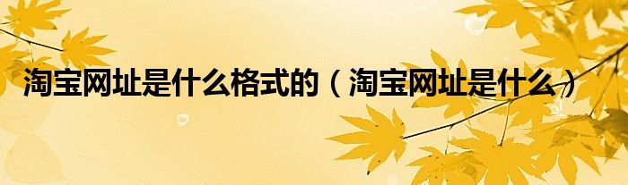 淘寶網(wǎng)址是什么格式的（淘寶網(wǎng)址是什么）