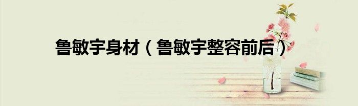 魯敏宇身材（魯敏宇整容前后）