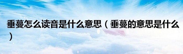 垂蔓怎么讀音是什么意思（垂蔓的意思是什么）