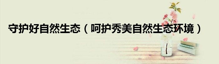 守護(hù)好自然生態(tài)（呵護(hù)秀美自然生態(tài)環(huán)境）