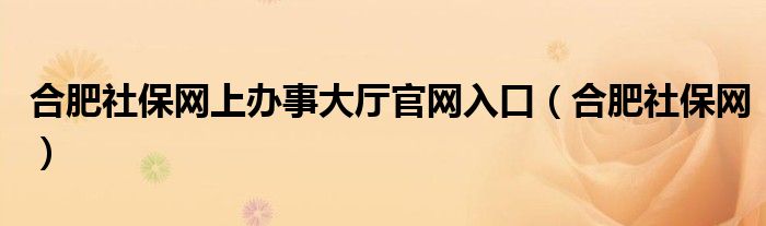 合肥社保網(wǎng)上辦事大廳官網(wǎng)入口（合肥社保網(wǎng)）