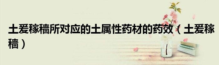 土爰稼穡所對(duì)應(yīng)的土屬性藥材的藥效（土爰稼穡）