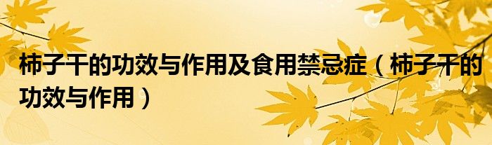 柿子干的功效與作用及食用禁忌癥（柿子干的功效與作用）