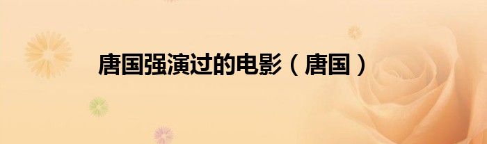 唐國強(qiáng)演過的電影（唐國）