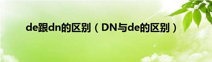 de跟dn的區(qū)別（DN與de的區(qū)別）
