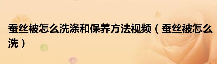 蠶絲被怎么洗滌和保養(yǎng)方法視頻（蠶絲被怎么洗）