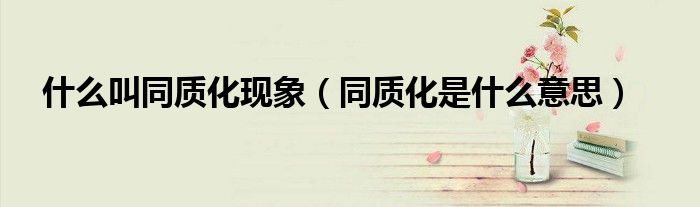 什么叫同質化現(xiàn)象（同質化是什么意思）