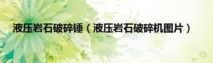 液壓巖石破碎錘（液壓巖石破碎機(jī)圖片）
